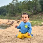 Lasya Manjunath Instagram – Munnu 😍😘❤️

#cutie
1st time sand ⌛️ lo adukuntunnadu ..
Full vlog in my youtube channel 😊