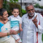 Lasya Manjunath Instagram - 💙🦋🫰🏻 Our Beautiful Family 👨‍👩‍👦‍👦🧿🧿 📸: @giggles_photography_hyd Family outfits : @pari.designers_