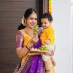 Lasya Manjunath Instagram – 💜💜💛💛
Our little prince @its.memunnu 
Kannaiah 💛🤗🧿🧿🧿

📸: @happy_portraits_photography 
Outfits : @pari.designers_ 
Mua : @themakeupshapes