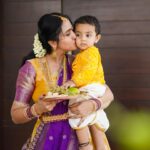 Lasya Manjunath Instagram – 💜💜💛💛
Our little prince @its.memunnu 
Kannaiah 💛🤗🧿🧿🧿

📸: @happy_portraits_photography 
Outfits : @pari.designers_ 
Mua : @themakeupshapes