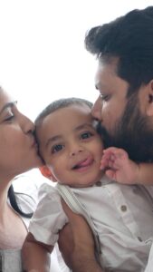 Lasya Manjunath Instagram - Our sweet prince,Our little SuperHero , today we celebrate the day you came into our lives and made it brighter. Happy 1st birthday, OUR love! Our little “Miracle “ 7/03/23 @its.memunnu #MokshAdheeran Cake : @manubakersdelight_ 📷: @tinytotsstudio