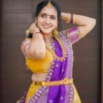 Lasya Manjunath Instagram – Ugadi 🙏🏻 🌿🥭

MUA: @themakeupshapes 
Outfit: @pari.designers_ 
📸: @happy_portraits_photography