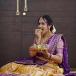 Lasya Manjunath Instagram – Ugadi 🙏🏻 🌿🥭

MUA: @themakeupshapes 
Outfit: @pari.designers_ 
📸: @happy_portraits_photography