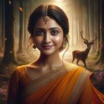 Lasya Manjunath Instagram - Sita 🧡 Thankyou @manwithai 🧡 #aiartwork #seetha #seetharam