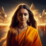 Lasya Manjunath Instagram - Sita 🧡 Thankyou @manwithai 🧡 #aiartwork #seetha #seetharam