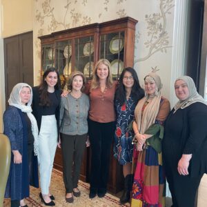 Laura Bush Instagram - Jenna and I met with some incredible women from Break Bread Break Borders, a culinary program that helps refugee women from war-torn countries find job opportunities in the food service industry. We had a cooking lesson from two Afghan refugees, sisters Sharifeh and Jamileh, and learned more about their lives in Afghanistan, why they came to the U.S., how they've built their lives here, and what they hope for the future.
 
Tune in to @TODAY at 8:19 am tomorrow! 

#internationaldayofthegirl #breakbreadbreakborders @jennabhager @hodaandjenna @thebushcenter @jinyahuang