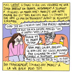 Laura Felpin Instagram - J’ai demandé au petit génie 🧞‍♀️ de Salome Lahoche @salomelahoche de m’aider à vous dire : MERCI 💐
Et comme j’ai plus les mots elle l’a fait avec ses exceptionnels dessins🤌🏼
 J’ai l’immense privilège de pouvoir  être avec vous partout entre Jeumont et Paris et de partager des moments de “total délire”. 
Y’a plus de billets pour Paris, mais y’a plein de places dans mon coeur ( MDR trèès belle gosse cette dernière phrase) 
Paix et joie sur votre tipi ⛺️ 
LOLO