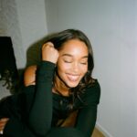 Laura Harrier Instagram - my current go to- @hourglasscosmetics shape and sculpt lip liner in candid and phantom volumizing glossy balm in wish #hourglasspartner