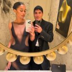 Laura Harrier Instagram - @fashiontrustus last night! thank you @laurabrown99 for having me i love you forever 💕best date @leo__becerra
