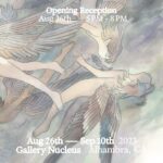Laura Heikkala Instagram - The opening reception for my solo exhibition ‘Ripple’ at @gallerynucleus is in just a week! The artworks have made their way to California all the way from Tokyo and are being framed and prepared for the show as we speak🤍 So excited to see you all and show the artworks I’ve been working on these past months! The beautiful visual for the show were created by the lovely @the_dinotino 🤍