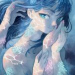 Laura Heikkala Instagram - ’Flow’ This piece was also one of the first artworks I finished for my upcoming exhibition. Swipe to see the process steps along the way. I was inspired to make several water-themed paintings for the show!💦 My second solo show will take place at @gallerynucleus starting Aug 26th💕