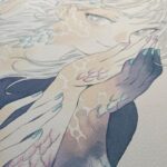 Laura Heikkala Instagram - ’Flow’ This piece was also one of the first artworks I finished for my upcoming exhibition. Swipe to see the process steps along the way. I was inspired to make several water-themed paintings for the show!💦 My second solo show will take place at @gallerynucleus starting Aug 26th💕