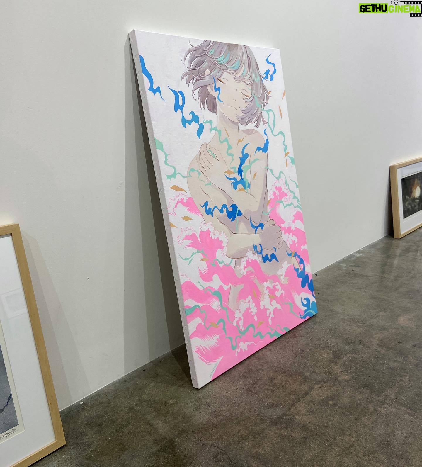 Laura Heikkala Instagram - Elements 🔥💧🌱 Thank you for the amazing exhibition opening! I’m so grateful for all of you 🥹💦 I hope you enjoyed the show! All the artworks are now available for viewing at @gallerynucleus website, some originals are available for purchase in addition to high quality prints of the artworks!💕 This is an acryla gouache on canvas piece that I made for the exhibition, hoping to work more with this medium in the future!🥰 Huge thank you to @the_dinotino for the beautiful visuals for the exhibition💕