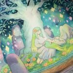 Laura Heikkala Instagram - Álfheimr process ✍️ I finished the last piece for my solo show yesterday!!! 🥹💕💕 I’m so excited to show all the pieces I’ve made. I am very happy with the paintings I made for this show! Music by @ryancamus