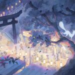 Laura Heikkala Instagram - Festivities 🏮🏮🏮 A reimagining of a piece with the same name I did in 2017. Swipe to see some details, I spent a lot of time with this painting! This artwork is part of my upcoming solo exhibition ‘Ripple’ at Gallery Nucleus opening this Saturday 26th. I’ll be there signing prints and books during the reception💕✨