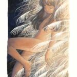 Laura Heikkala Instagram - Part of the Scenery🌾 Another piece for my upcoming solo show opening in just a few more days! 👀💕 This one I painted on my trip to Finland, I was going for a more sketch-like vibe for this piece as I wasn’t planning ahead like I usually do and tried to go with the flow✨