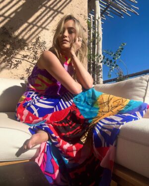 Laura Whitmore Instagram - Ibizan looks 
@mercydelta x @danbaldwinart 
@stinegoyastudio
@second_stories__  x @daughters4earth 
@urbanoutfitterseu 
@mango 
#whatwhitmorewore