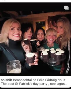 Laura Whitmore Instagram - Lá Fhéile Pádraig sona duit ☘️ So grateful for the people I got to spend this weekend with! Big up the Irish team and loving each day with the joy you deserve. Sending love and craic to you all! 1st jumper is @callan_knit with bray head and some of my favourite irish things! Guinness jumper @pellador_fc Thank you @saturday.kitchen @bbcone and @matt.tebbutt for a great start to the celebrations and @clodagh_mckenna for throwing the best party EVER!