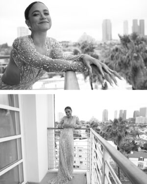 Lauren Ridloff Instagram - Getting ready with @laurenridloff for the 95th annual Academy Awards! 🤘🏼
#oscars2023 #editorialphotography #bts #leica #leicaq2

Stylist @jasonrembert 
Dress: @eliesaabworld 
Jewelry: @wempe_nyc
Shoes: @louboutinworld 
Makeup: @nickbarose 
Hair: @cynthiaglam 
Nails: @chuenails 
Car: @maserati @maseratiusa