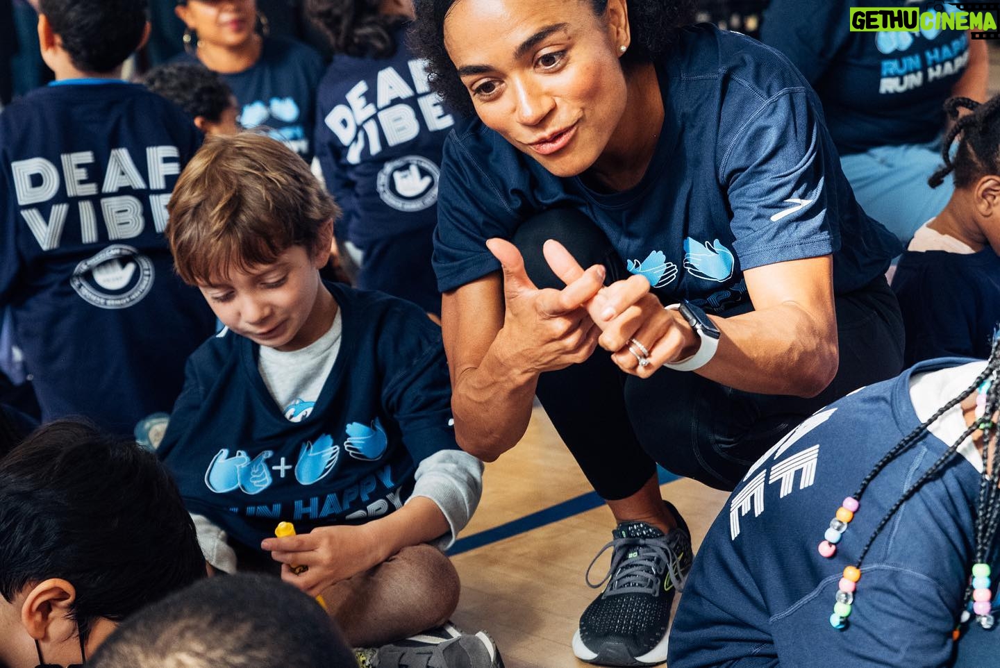 Lauren Ridloff Instagram - It’s the week of the @nycmarathon, my very 1st marathon ever! Feeling all the feels after visiting @ps347asl where I used to teach, where the ASL/Deaf Vibe is strong! A shout-out to @jenafloydart who designed these amazing Run Happy ASL shirts for the occasion! I'm still raising funds for the school and there’s still time to donate with @brooksrunning matching all your donations. Click link in bio to donate. A HUGE thank you to everyone who has donated so far! Be sure to follow my Stories THIS Funday Runday Sunday when I run THE race! #RunHappy #Sponsored