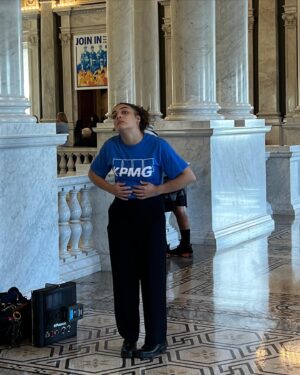 Laurie Hernandez Instagram - Pls enjoy this photo of me signaling to sheryl that I wanted a wittle snack while working… in the library of congress