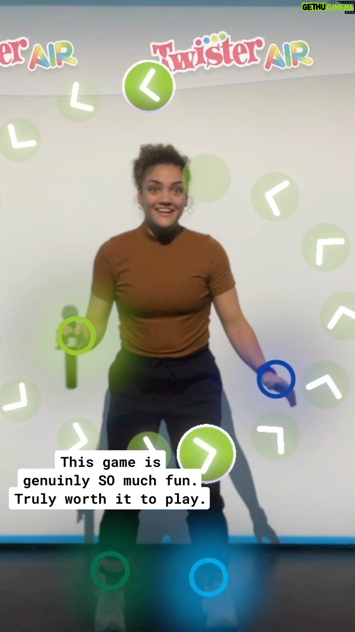 Laurie Hernandez Instagram - #ad Celebrated the release of the new #TwisterAir game from @hasbrogamingofficial ! With this new version of Twister the fun moves from the mat to your device screen! And it’s genuinely a blast to play. Adults, the game is available now on Amazon (the link is in my bio) so be sure to check it out!