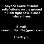 Lauryn Hill Instagram - Anyone aware of actual relief efforts on the ground in Haiti right now, please share them. E-mail : community.mlh@gmail.com Thank you.