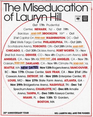 Lauryn Hill Instagram - MLH & The Fugees are coming to a city near you…

NEW SHOWS ON SALE NOW!

Presale Passcode: MISED25

Tickets at: www.MsLaurynHill.com