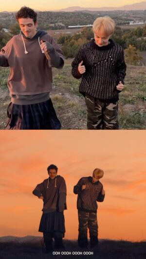Lauv Instagram - Before and after 🕺 We love watching your videos!! Thanks for listening 💜 #RB2U @layzhang @lauvsongs