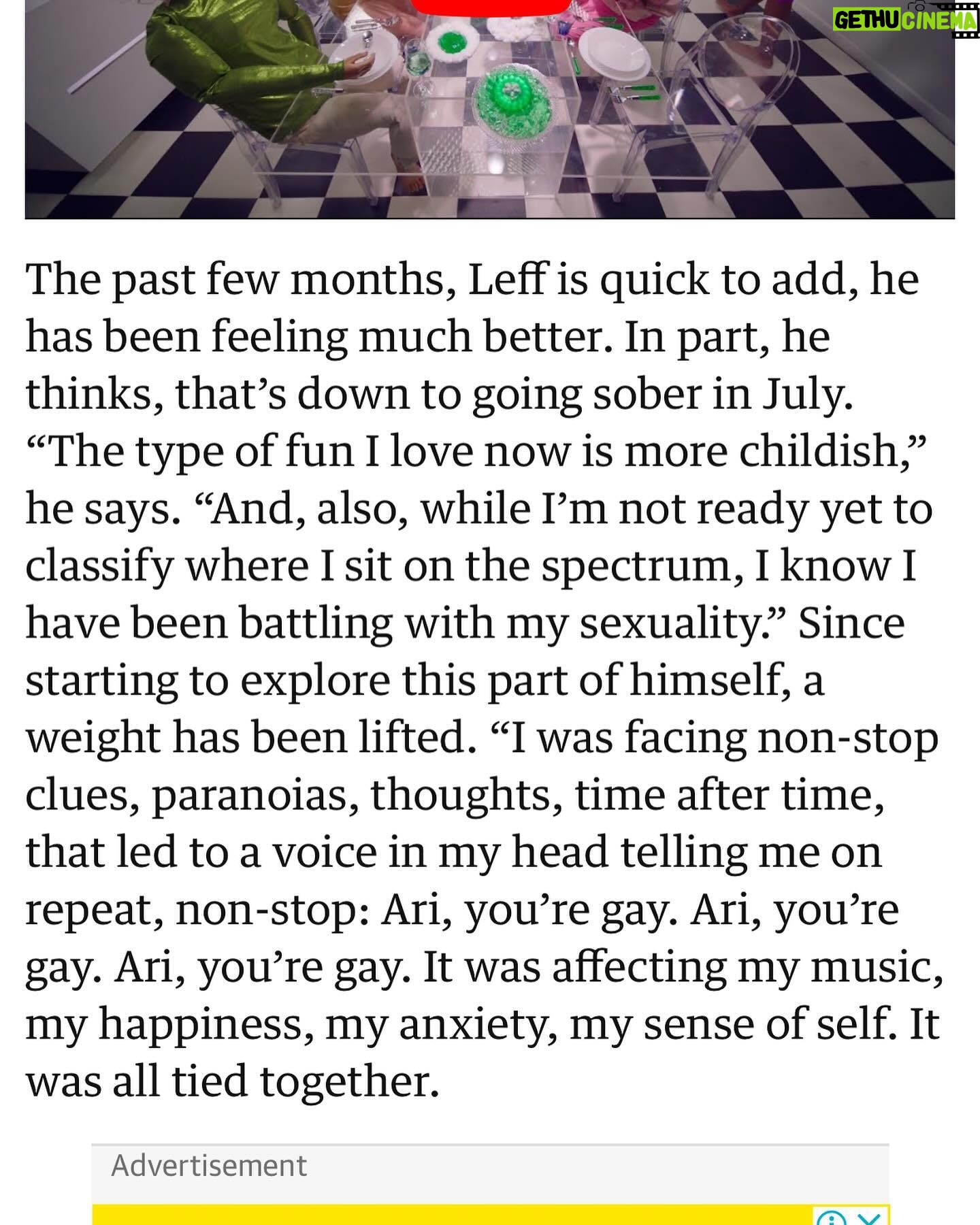 Lauv Instagram - And on that day, sitting across from Michael at lunch, I talked about a lot of stuff that had been on my mind that I had been afraid to share. Thanks for loving me delicately @guardian. Article out now.