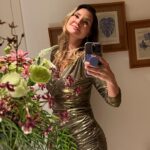Lavínia Vlasak Instagram – Mirror selfies…❤️💄 #goldendress