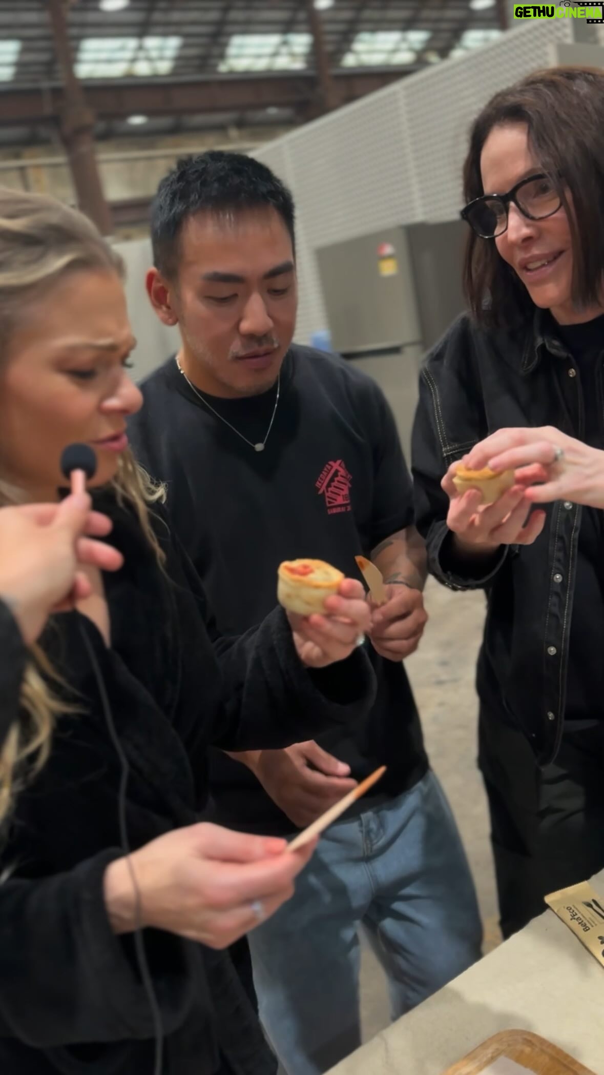 LeAnn Rimes Instagram - when the ‘pies’ come out mid glam… you throw on a robe and get your rate on 😂 sadly australia, the beanage was a little too much for me. but @kohhair_ had enough fuel to stay awake for an entire filming day…! going to miss all of the faces in this video so much… but the ratings must go on and london, it’s over to you! let me know what i should try. restaurant recommendations, snacks, anything fun for the next month and i’ll get on it! #meatpie #veganpie #beanage #rimesrates #rimesreviews #ratewithrimes
