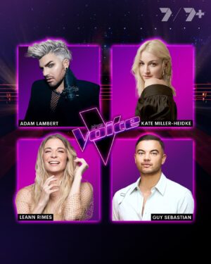 LeAnn Rimes Instagram - Who’s ready to see these four on the iconic red chairs 👀 @adamlambert @katemillerheidke and @leannrimes will join @thevoiceau alongside returning superstar coach, @guysebastian 👏
 
The Voice Australia premieres later this year on @channel7 and @7plus 🎤 #TheVoiceAU