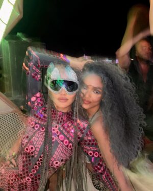Leïla Ben Khalifa Instagram - It was all a neon dream 🚦
 📸 @mosessiluk 

#burningman #blackrockcity #monckeylove  #neondreams