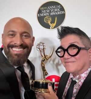 Lea DeLaria Instagram - So this happened. Last Saturday I was honored to win a 2023 @nyemmy from the @televisionacademy for #executiveproducing the @lesbianbarproject. 

Gotta thank, as I did from the stage , the entire team but especially the creators and directors of the series @ear360 and @elinastreet, our sponsor @jagermeister and @therokuchannel and my co-exec, my manager and dear friend @jelliclekatz 

I would have posted sooner but I’m still hung over from the celebration at The Palm. 

Safe spaces for Dykes are disappearing world wide. It’s a conversation we in the queer community should be having.