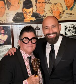 Lea DeLaria Instagram - So this happened. Last Saturday I was honored to win a 2023 @nyemmy from the @televisionacademy for #executiveproducing the @lesbianbarproject. 

Gotta thank, as I did from the stage , the entire team but especially the creators and directors of the series @ear360 and @elinastreet, our sponsor @jagermeister and @therokuchannel and my co-exec, my manager and dear friend @jelliclekatz 

I would have posted sooner but I’m still hung over from the celebration at The Palm. 

Safe spaces for Dykes are disappearing world wide. It’s a conversation we in the queer community should be having.
