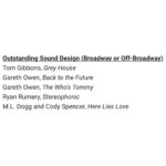 Lea Salonga Instagram – Oh my goodness, WHAT??????? Thank you, @outercriticscircle for this recognition!!! Congratulations to @herelieslovebway @davidkorins @justintownsenddesign @westward_dogg #CodySpencerSoundDesign