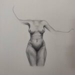 Leah Jenner Instagram - “Emergence” 🌱 pencil and charcoal