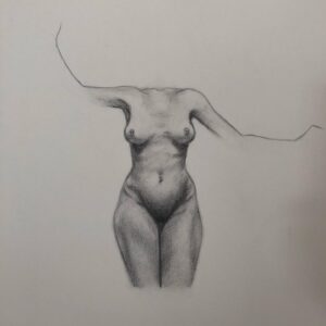 Leah Jenner Instagram - “Emergence” 🌱  pencil and charcoal