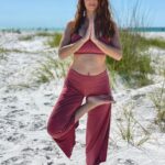 Leanna Decker Instagram - Anchoring in trust ✨ #halflotustreepose #lotus #yoga #yogapractice #prenatalyoga #pregnancyjourney #beachyoga