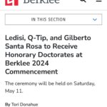 Ledisi Instagram - Wow….It’s been an honor to be called Professor for the past two years and growing with my colleagues. Now an Honorary Doctorate from @berkleecollege 😩Wow🙏🏾Thank You to everyone at @berkleecollege my mentors @terrilynecarrington @ajatheethnomusicologist @jazzandgenderjustice the students and colleagues for being on this journey with me. What an honor to be amongst the GREATS! The last pic is little me with one of my music teachers after my first concert with the New Orleans Symphony back in the day. Little me pushes me to keep exploring. I am so proud of my weird little self. Thank You God. Your plan was much bigger. ✨❤️