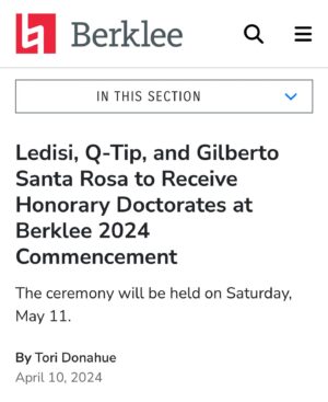 Ledisi Instagram - Wow….It’s been an honor to be called Professor for the past two years and growing with my colleagues. Now an Honorary Doctorate from @berkleecollege 😩Wow🙏🏾Thank You to everyone at  @berkleecollege my mentors @terrilynecarrington  @ajatheethnomusicologist @jazzandgenderjustice the students and colleagues for being on this journey with me. What an honor to be amongst the GREATS! 

The last pic is little me with one of my music teachers after my first concert with the New Orleans Symphony back in the day. Little me pushes me to keep exploring. I am so proud of my weird little self. Thank You God. Your plan was much bigger. ✨❤️