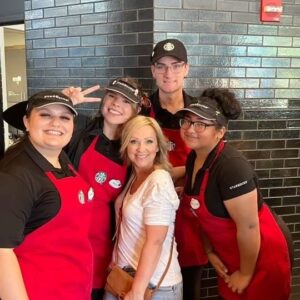 Leigh-Allyn Baker Instagram - This is how you do it!!! See, I politely asked if I could get a picture with my friends at @universalorlando @starbucks #love #fansarefriends #friends #coffee #goodluckcharlie #universalstudios