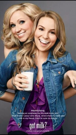 Leigh-Allyn Baker Instagram - Who remember “Got Milk?” Taking you down Memory Lane Monday! This was such a fun campaign with #bridgitmendler 

#gotmilk #goodluckcharlie #milk #photoshoot #leighallynbaker #farmers #dairy