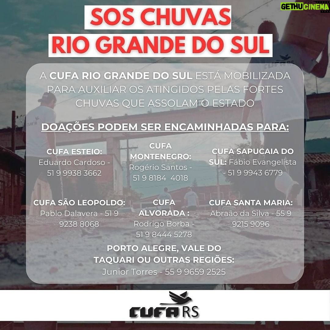Lellê Instagram - O RS segue precisando de ajuda, seja com doação de pix, de roupa, água ou com a divulgação pra continuarmos atingindo o maior número possível de pessoas, nas fotos tem mais informações. Vamos orar e pedir a Deus para que não chova nos próximos dias, vamos entrar nessa corrente e estar inteiros nessa, cada um do seu jeito 🙏🏾