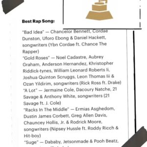 Leon G. Thomas III Instagram - Woke up to a Grammy nomination this morning 🤯. So excited to share this with my brother @itstherascals. Shout out to @isla.mgmt and @boi1da for giving us the opportunity to be involved. #Goldroses