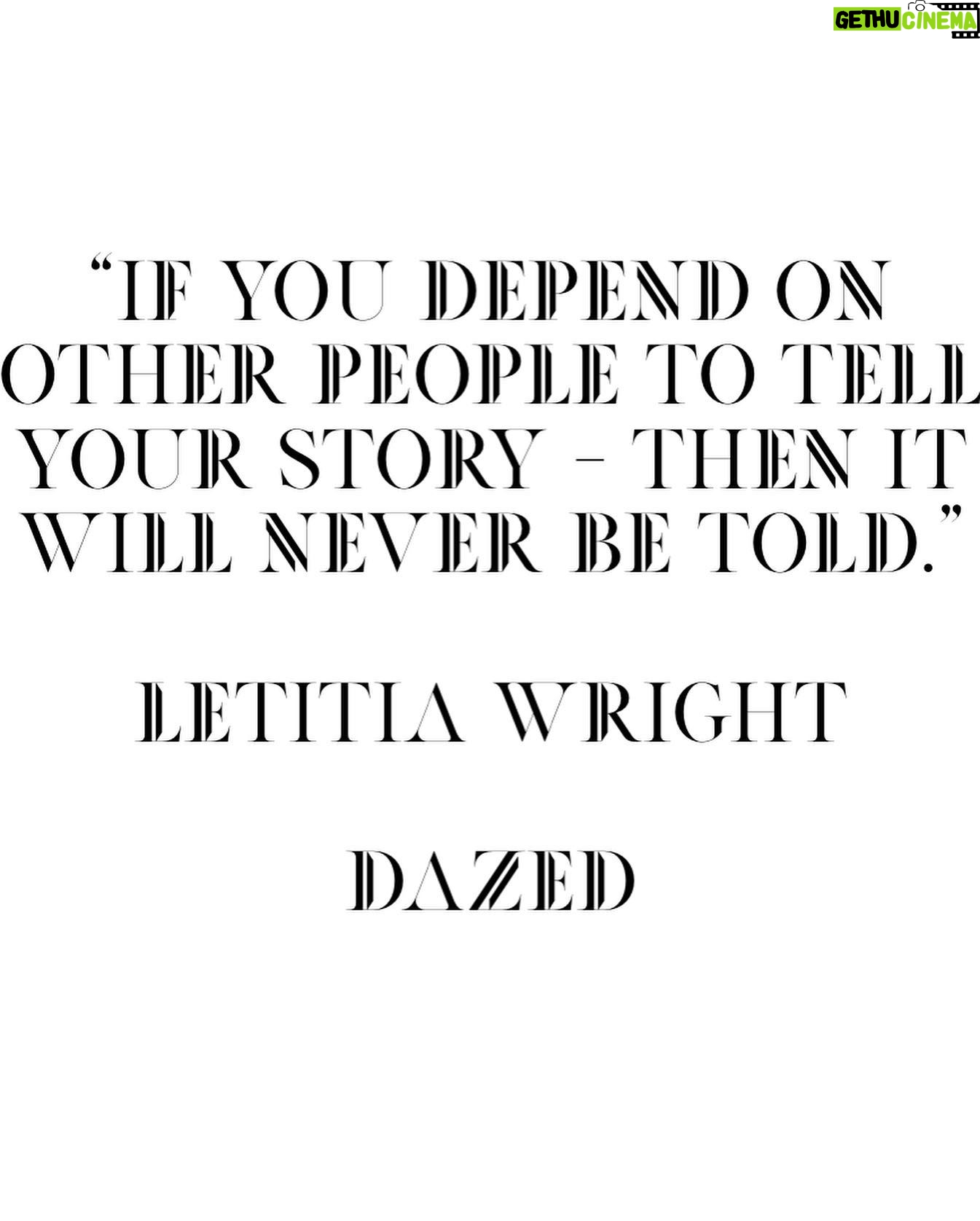 Letitia Wright - 55.8K Likes - “if you depend on other people to tell your story - then it will never be told” 🙏🏾
@dazed x #smallaxe
Full interview in bio