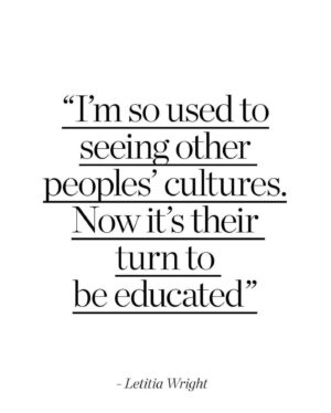 Letitia Wright Instagram - “I’m so used to seeing other peoples’ cultures. Now it’s their turn to be educated” 

All things @smallaxeseries 🤍💫