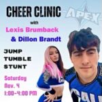 Lexi Brumback Instagram – ⚠️Attention Houston Area⚠️ @dillonbrandt and I are going to be coming this weekend (Saturday November 4th) to @officialapexcheer to host a cheer clinic 🩵 Anyone who wants to learn how to jump, tumble, & stunt from your favs, don’t hesitate to sign up :) We’ll also be doing private lessons after the clinic!