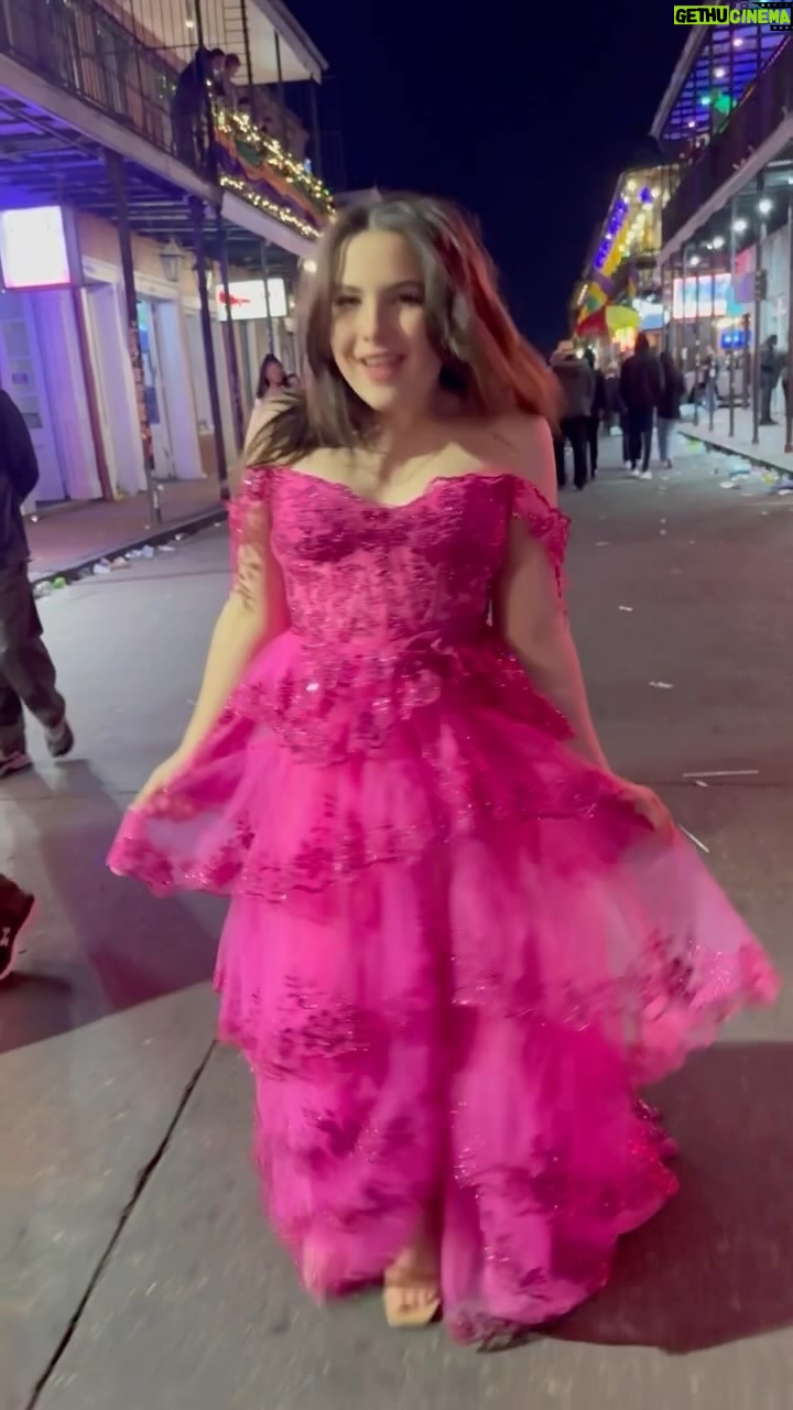 Lexi Rabe Instagram - Not even the palm reader knows… Dress @staceesofficial #lipsync #swifty #nola Feel like a whole princess in this dress 💕 it was absolutely perfect for one of the first parades of Mardi Gras!!